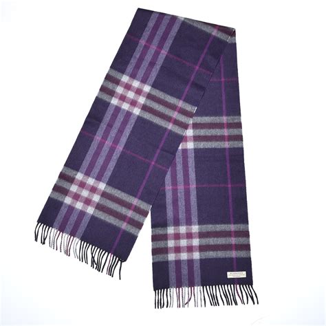 purple burberry scarf|Burberry purple plaid scarf.